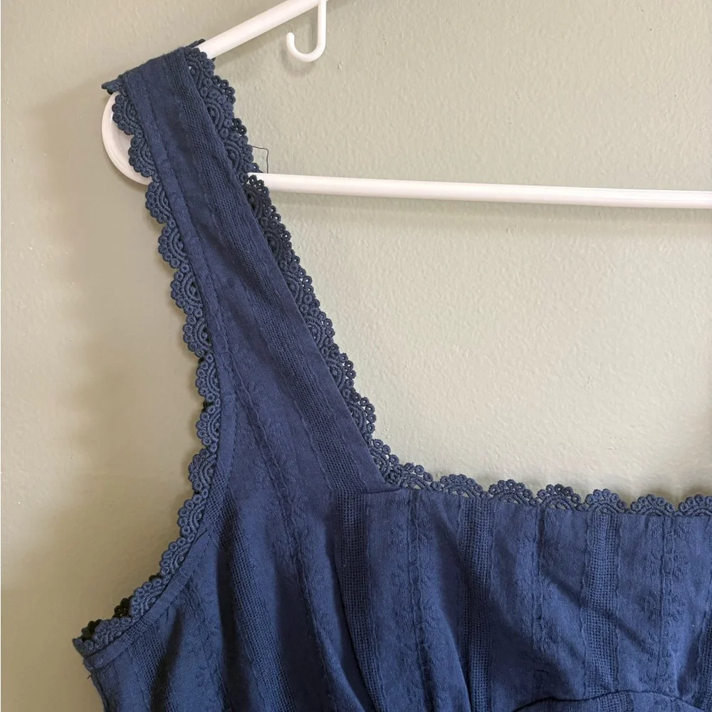 Princess Polly Dasha Mini Navy Dress 100% Cotton - Picture 2 of 9